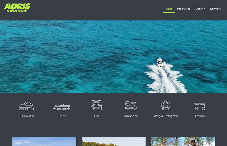 WordPress-webbplats för motorsport och fritidsfordon byggd av ComlogStudio